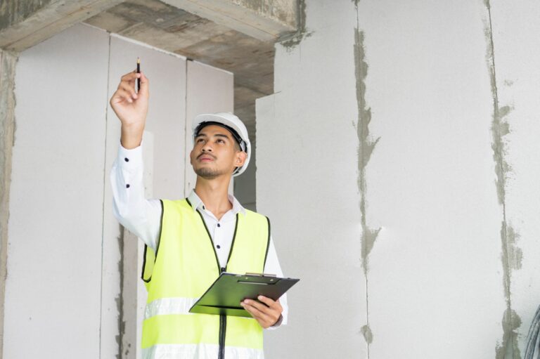 Inspector making sure building is up to code